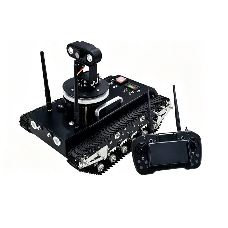Robot cingolato telecomandato con trasmissione video in tempo reale