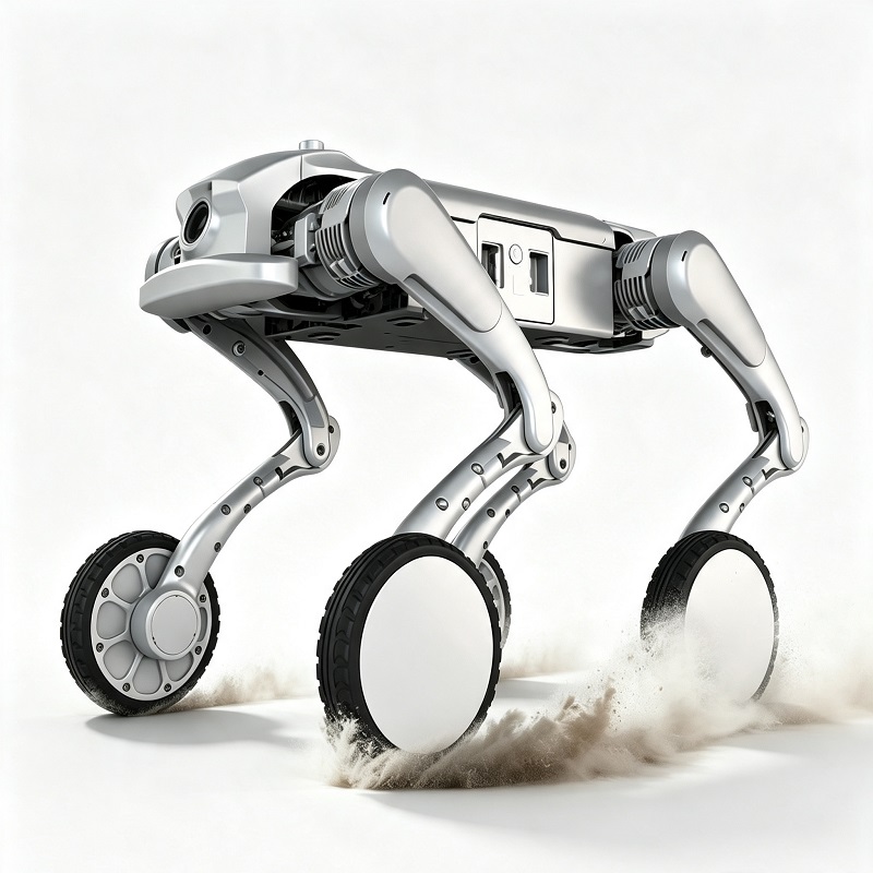 Robot quadrupede con ruote per ispezione su tutti i terreni